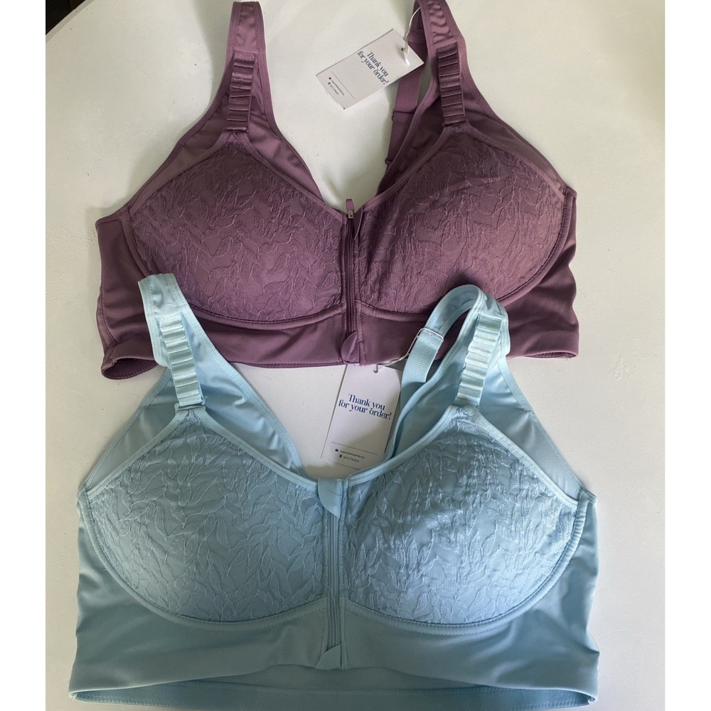 Rosy Lift Bra 2XL-Up Lot Of 2 Blue & Purple Lace Front